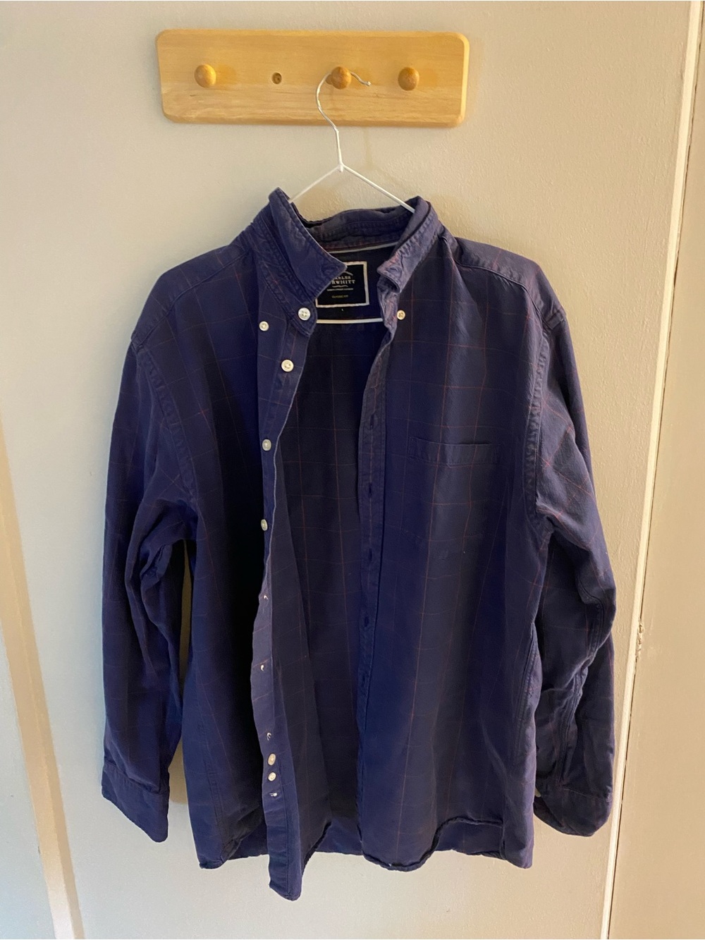 Purple and Red Thick Cotton Button Down